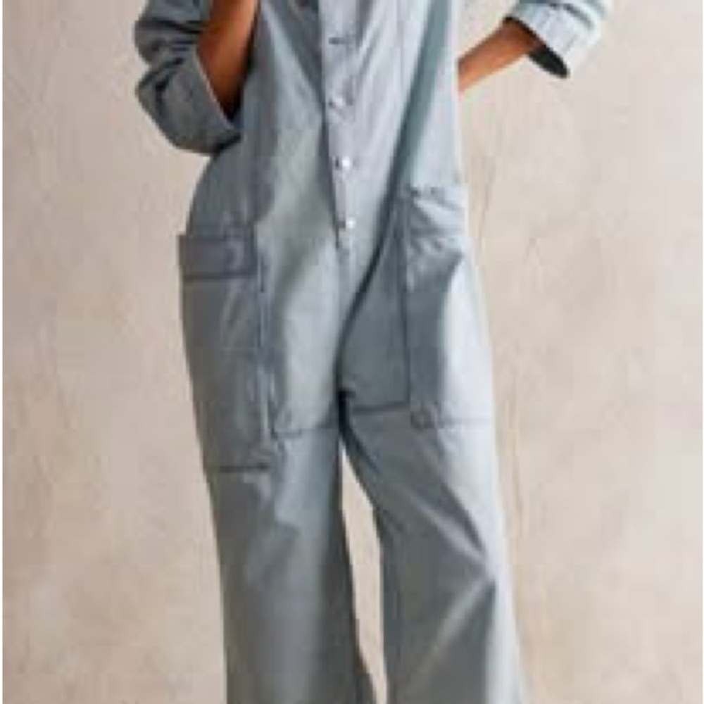 Free People Margarita Jumpsuit Light Blue Beam. Ladies size XL.